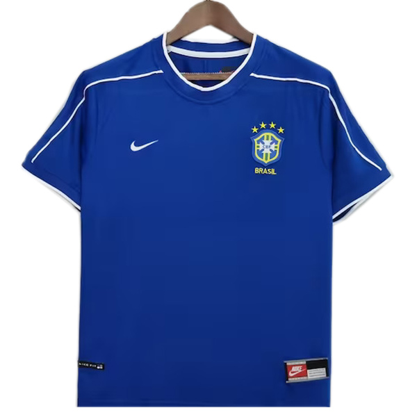 Brazil away retro jersey men's second uniform football tops sport soccer shirt 1998